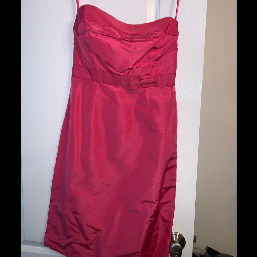J.Crew Pink Strapless Silk Dress Size P4